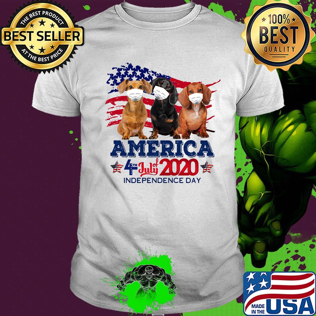 Dachshund mask america 4 july of 2020 independence day shirt