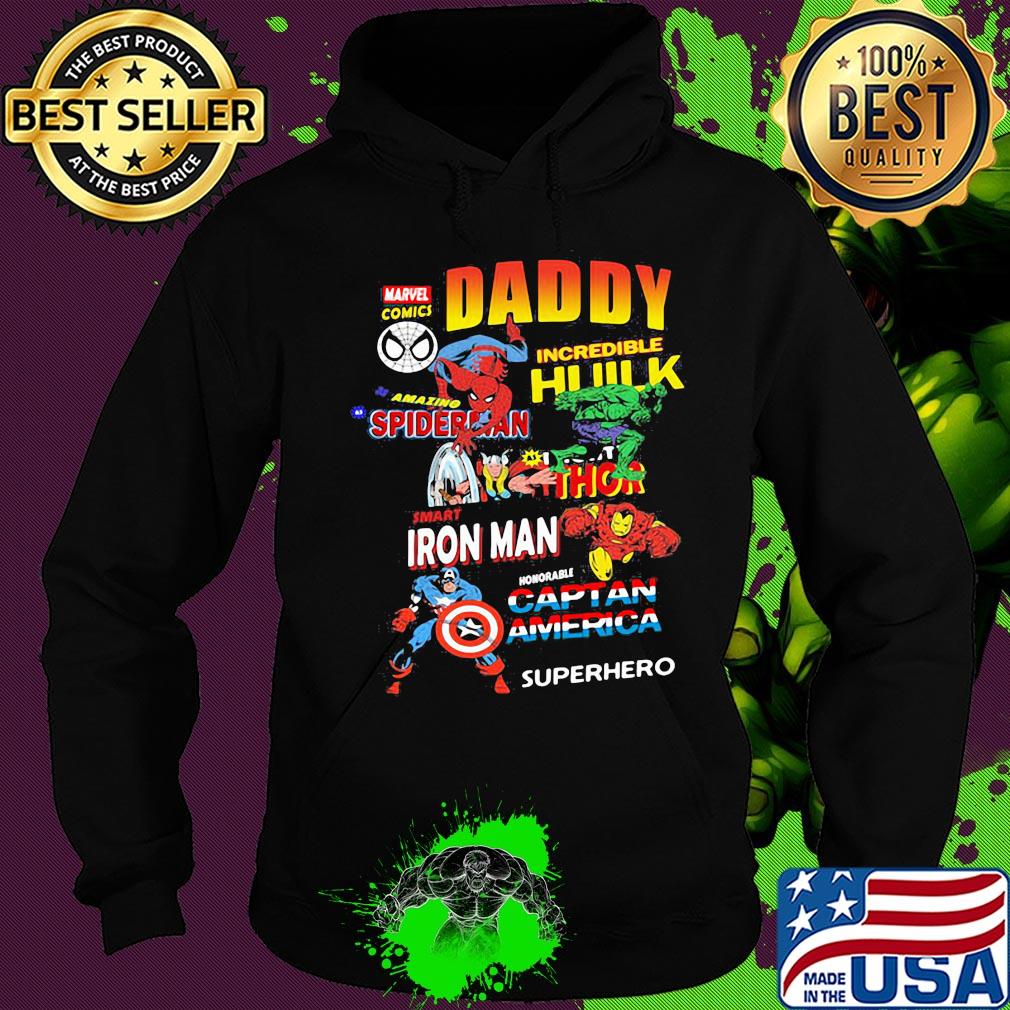 Daddy marvel comics incredible hulk spiderman thor iron man captain america superhero s Hoodie Daddy marvel comics incredible hulk spiderman thor iron man captain america superhero s Hoodie