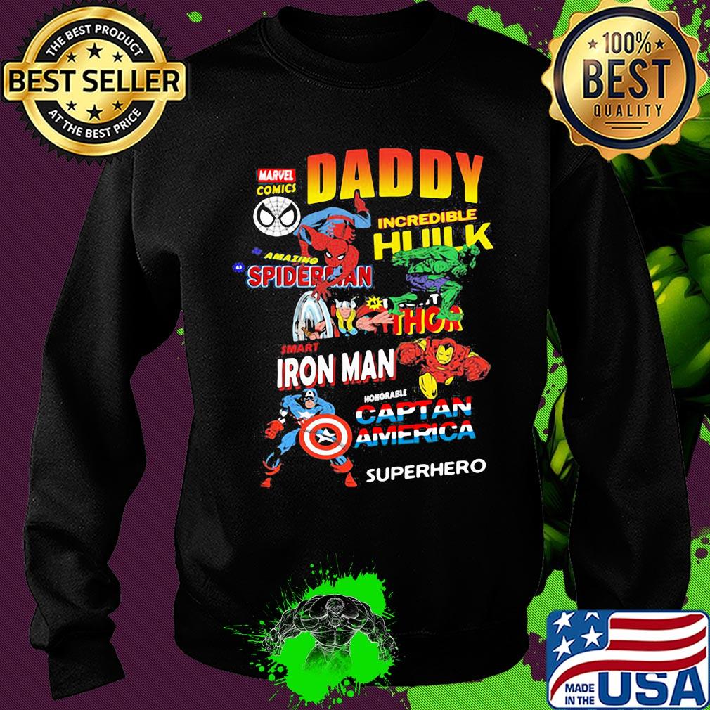 Daddy marvel comics incredible hulk spiderman thor iron man captain america superhero s Sweater Daddy marvel comics incredible hulk spiderman thor iron man captain america superhero s Sweater
