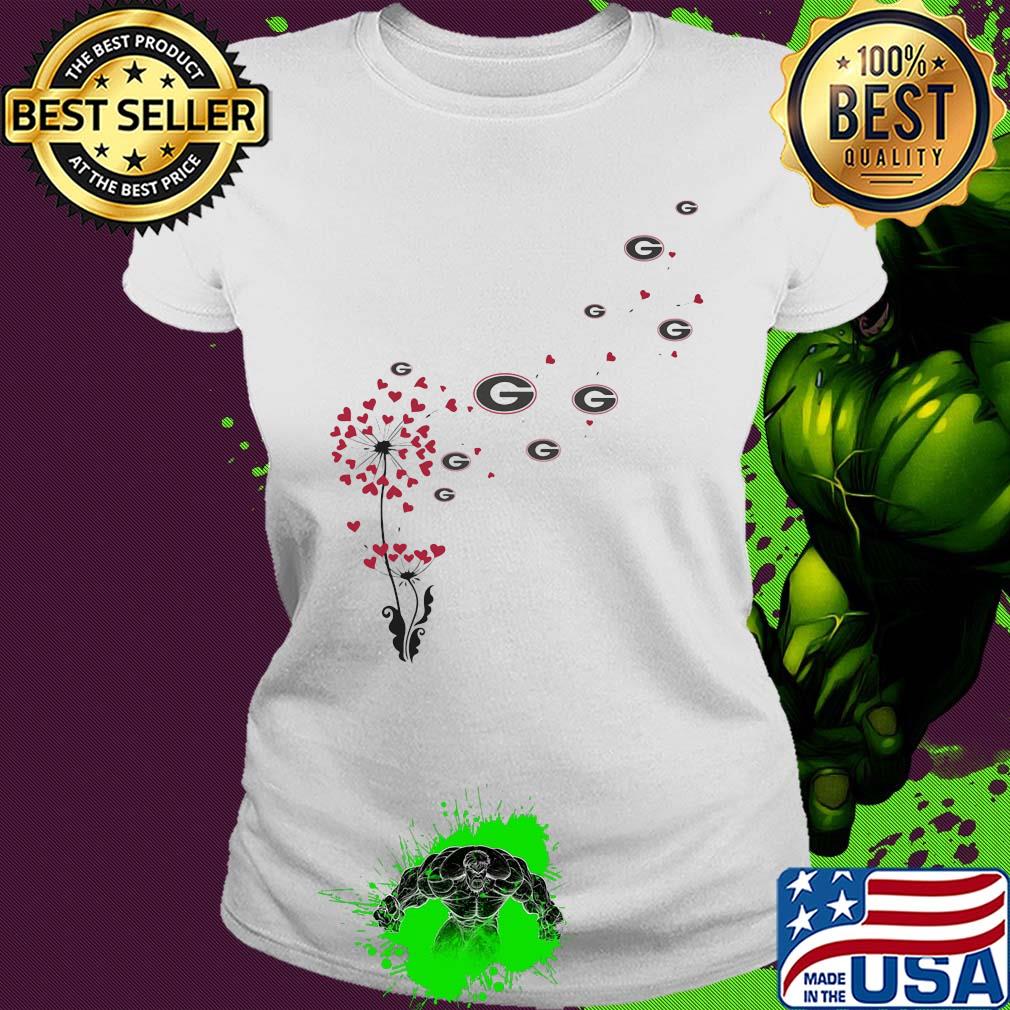 Dandelion flower georgia bulldogs football hearts s Ladies tee Dandelion flower georgia bulldogs football hearts s Ladies tee
