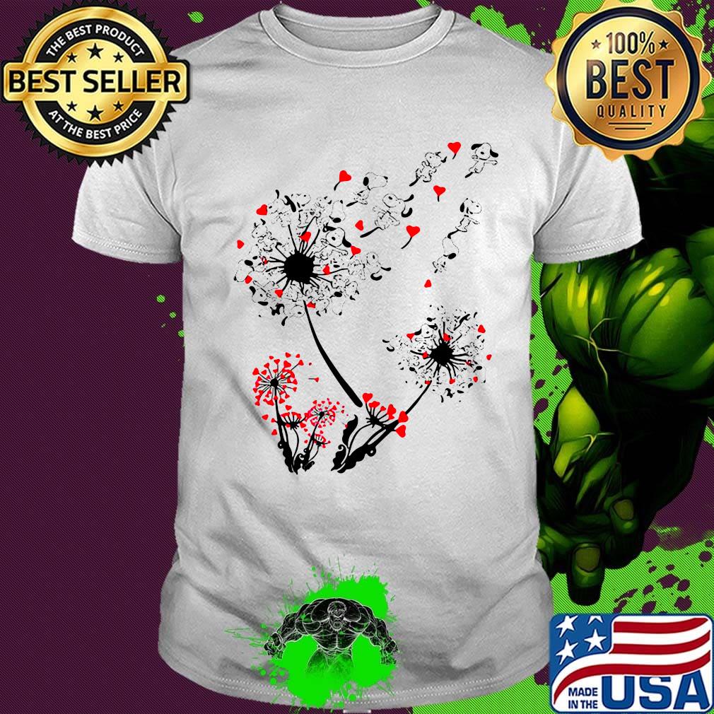 Dandelion flower snoopy hearts shirt