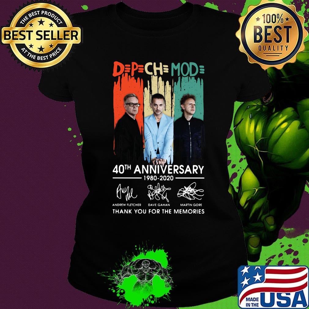 Depeche mode 40th anniversary 1980 2020 thank you for the memories signatures s Ladies tee Depeche mode 40th anniversary 1980 2020 thank you for the memories signatures s Ladies tee