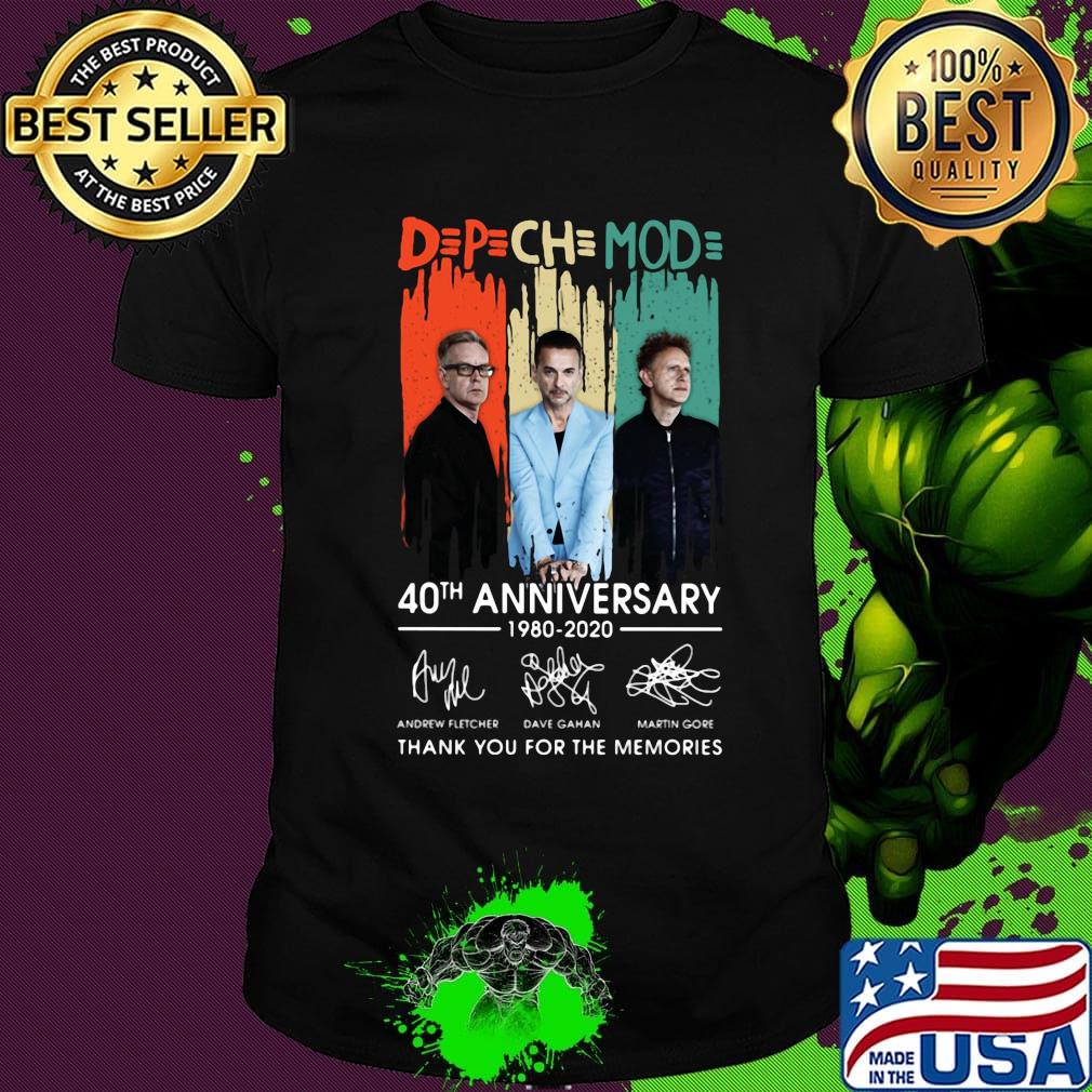 Depeche mode 40th anniversary 1980 2020 thank you for the memories signatures shirt Depeche mode 40th anniversary 1980 2020 thank you for the memories signatures shirt