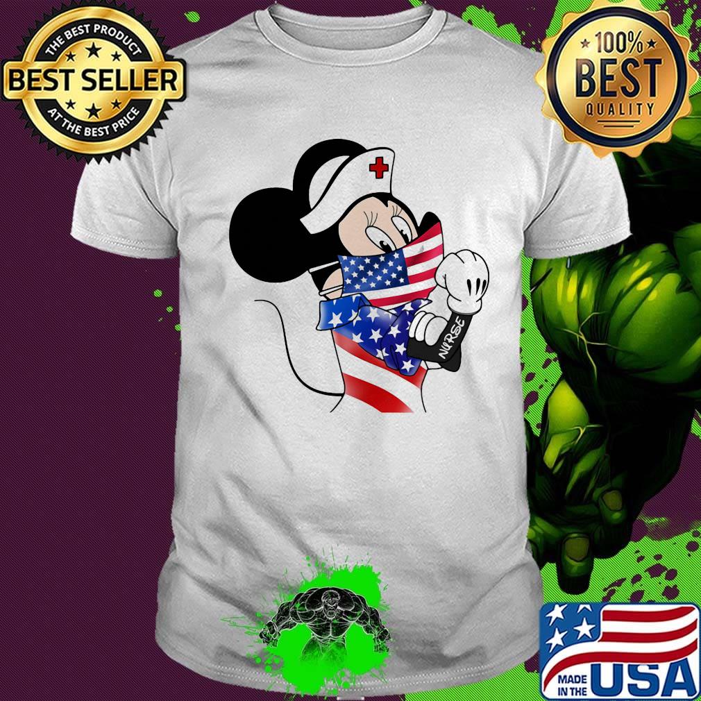 Disney minnie mouse nurse american flag independence day shirt