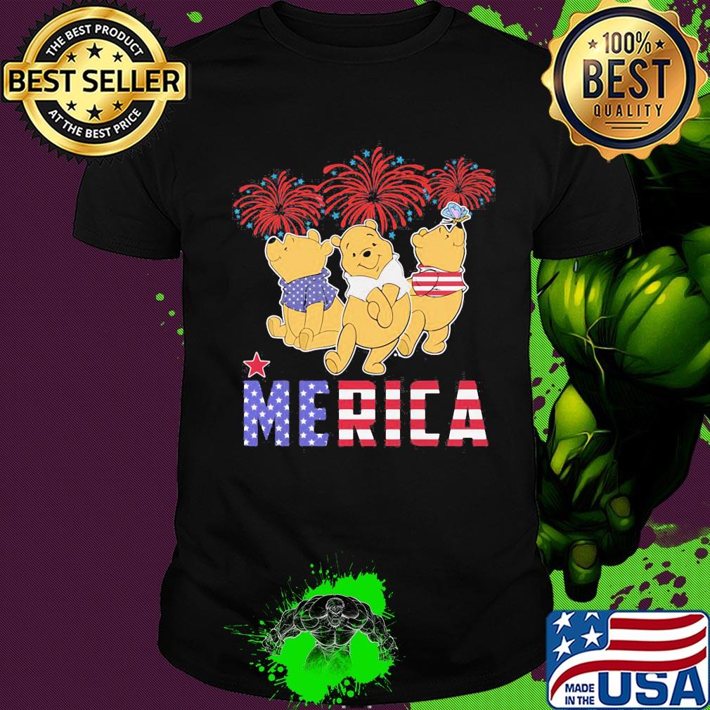 Disney pooh merica firework american flag independence day shirt