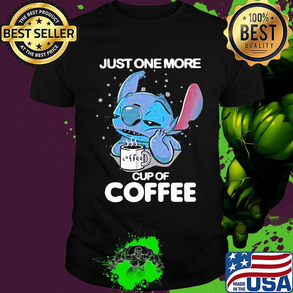 Disney stitch just one more cup of coffee shirt