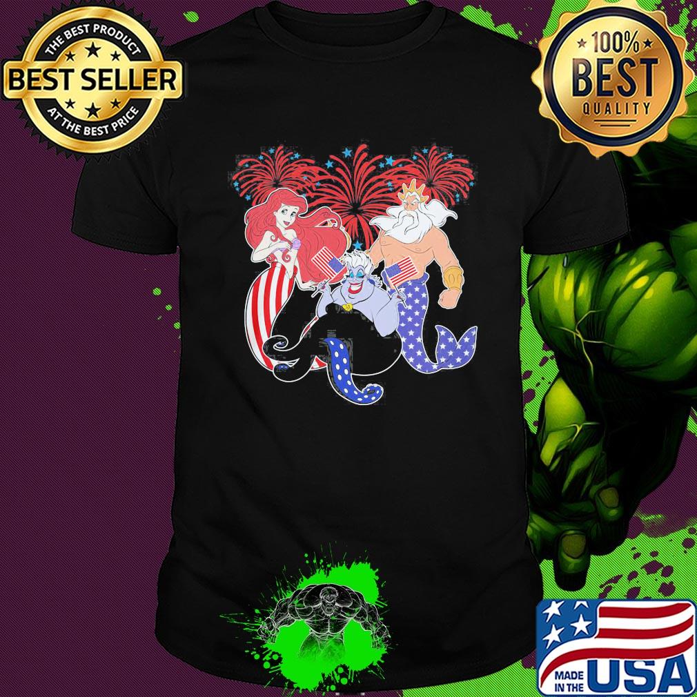 Disney the little mermaid firework american flag independence day shirt
