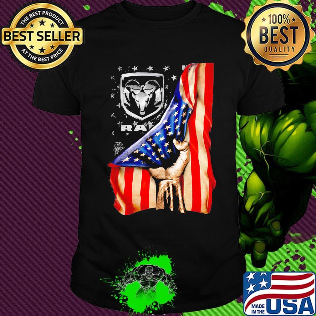 Dodge jeep ram logo american flag independence day shirt