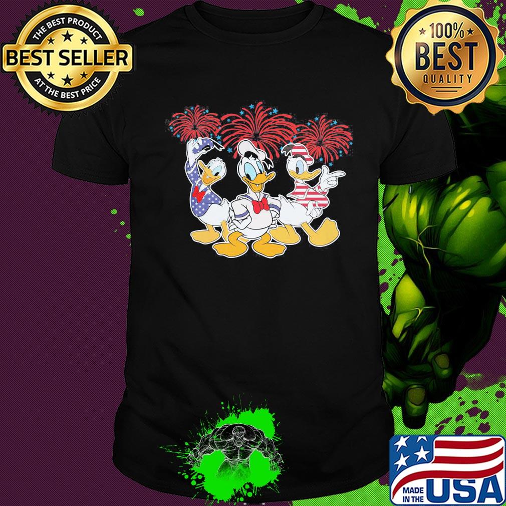 Donald duck firework american flag happy independence day shirt