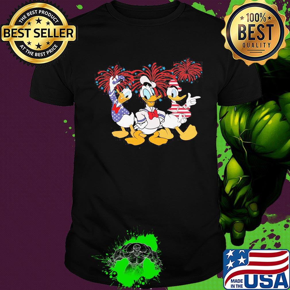 Donald duck firework american flag independence day shirt