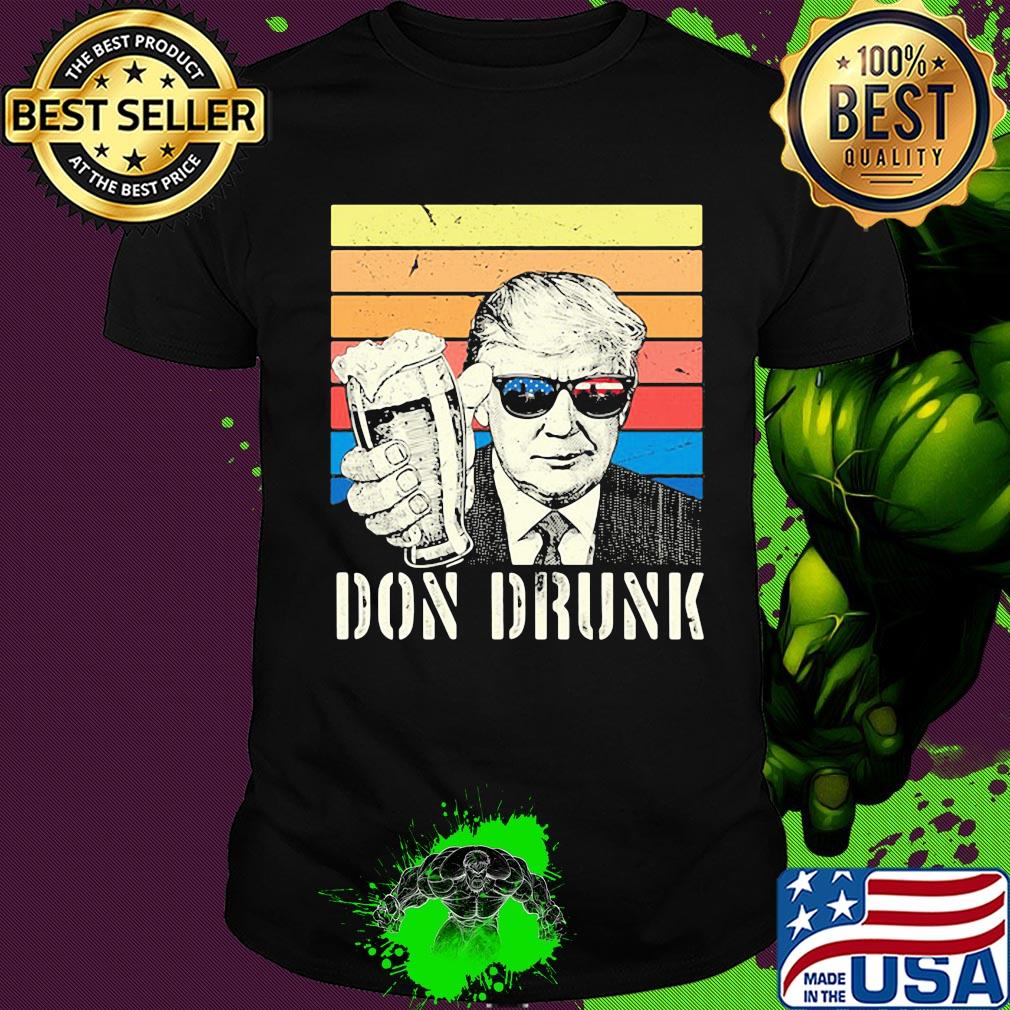 Donald trump don drunk beer independence day vintage retro shirt