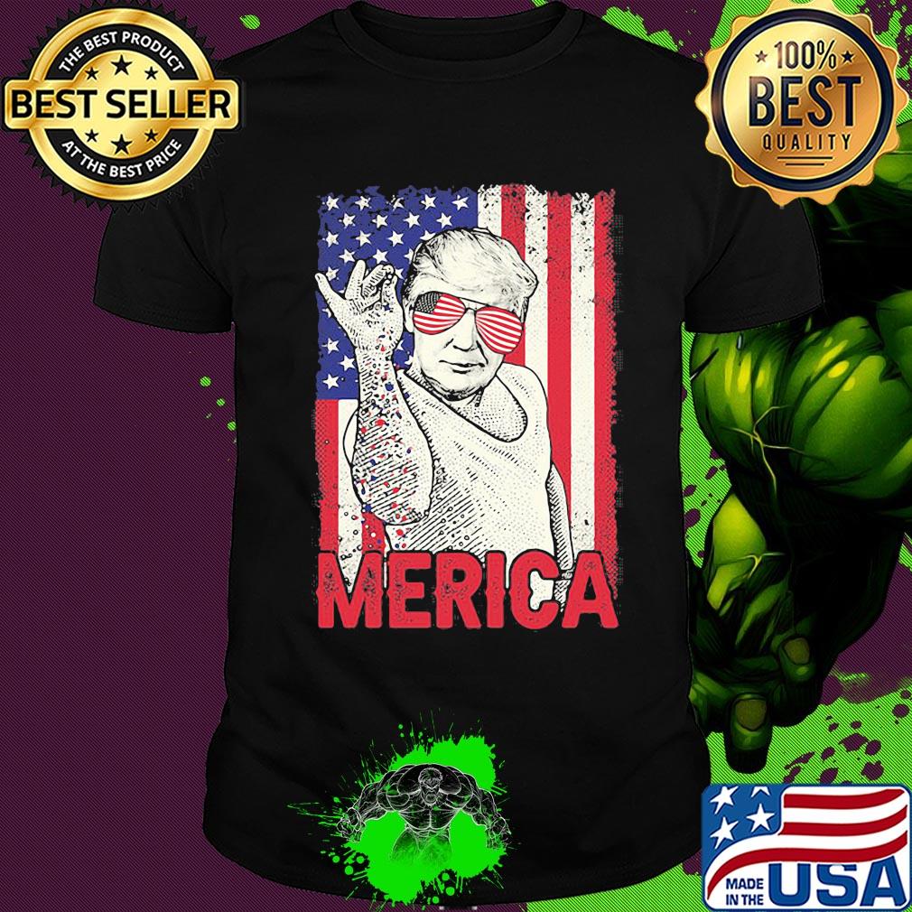 Donald trump merica american flag independence day shirt