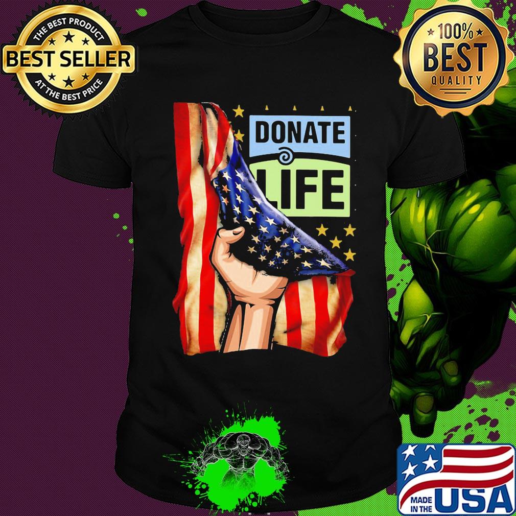 Donate life american flag independence day shirt