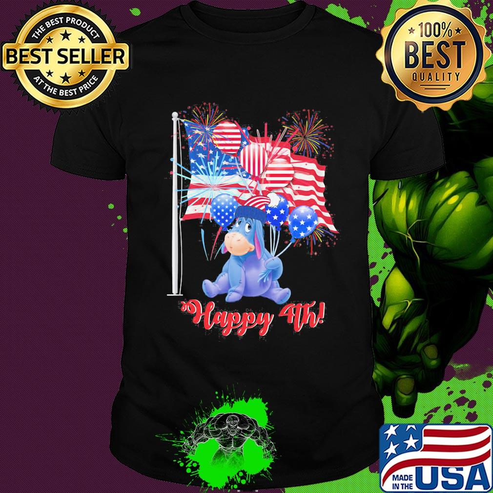 Eeyore donkey happy 4th firework american flag independence day shirt