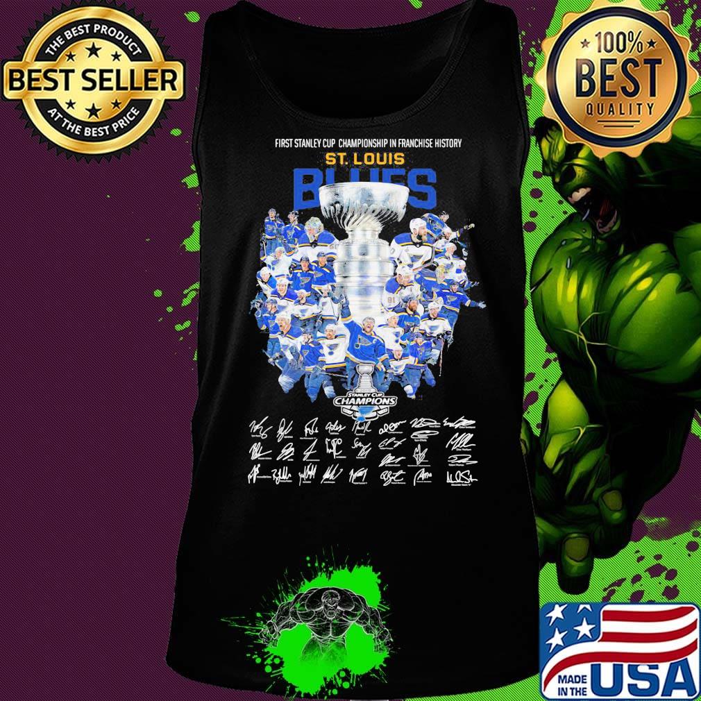 First stanley cup championship in franchise history st. Louis blues signatures s Tank top First stanley cup championship in franchise history st. Louis blues signatures s Tank top
