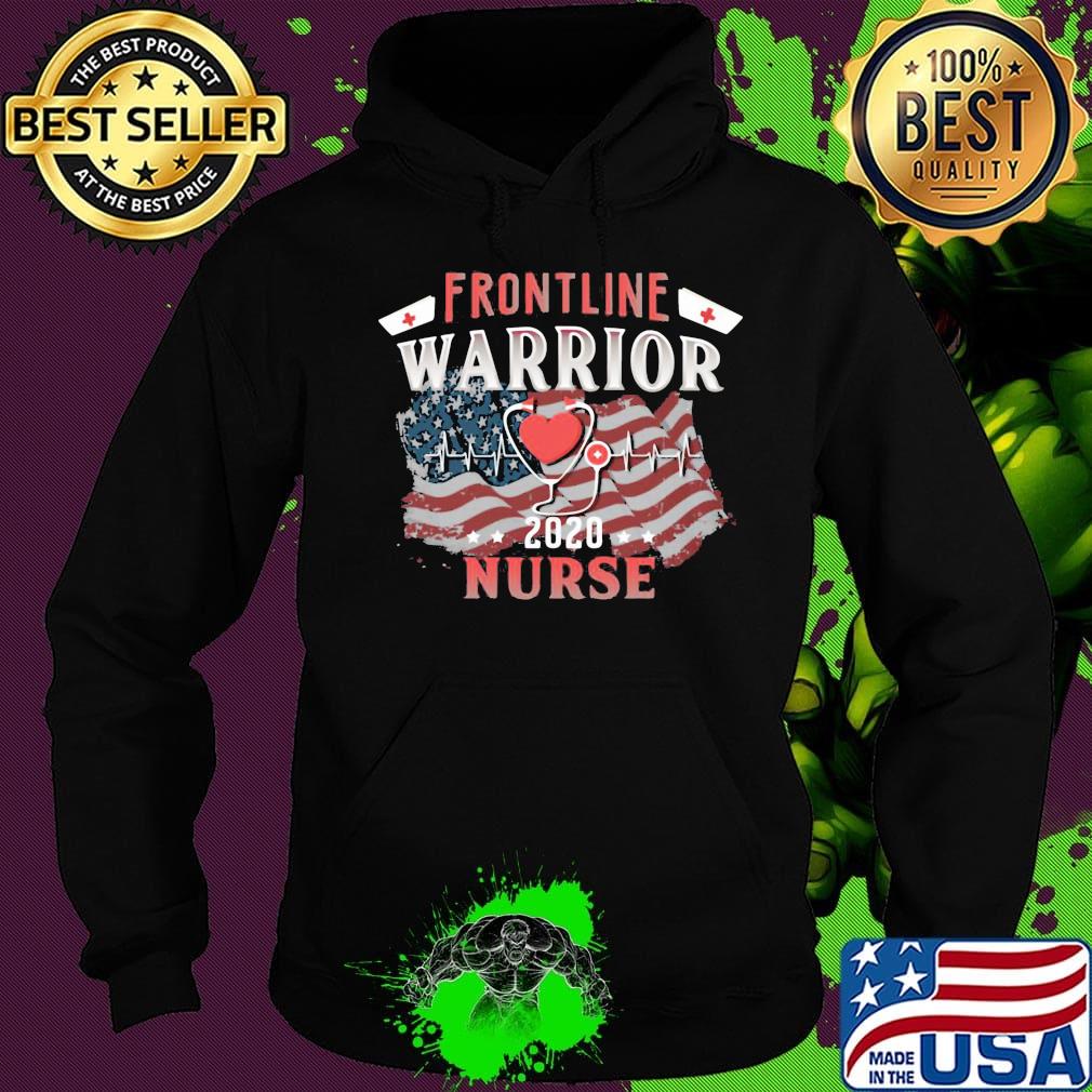 Frontline Warrior Nurse 2020 Ear Piece American Flag Independence Day Shirt Hoodie Frontline Warrior Nurse 2020 Ear Piece American Flag Independence Day Shirt Hoodie