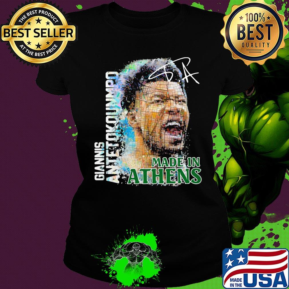 Giannis antetokounmpo made on athens signature s Ladies tee Giannis antetokounmpo made on athens signature s Ladies tee
