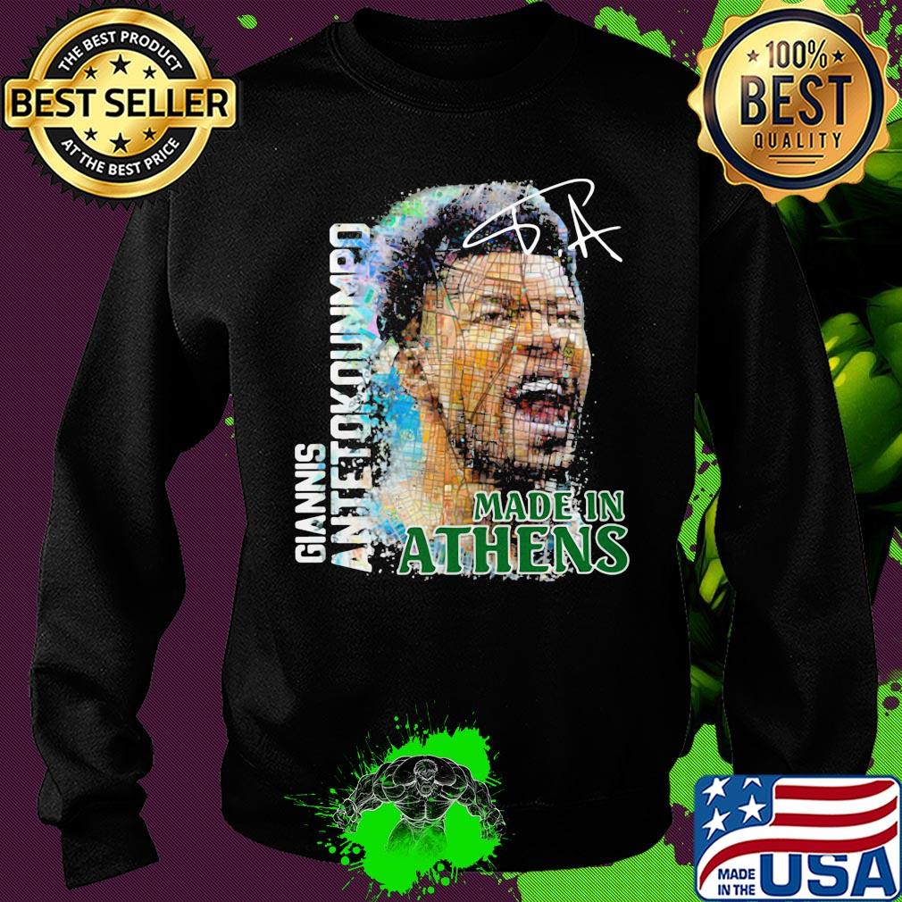 Giannis antetokounmpo made on athens signature s Sweater Giannis antetokounmpo made on athens signature s Sweater