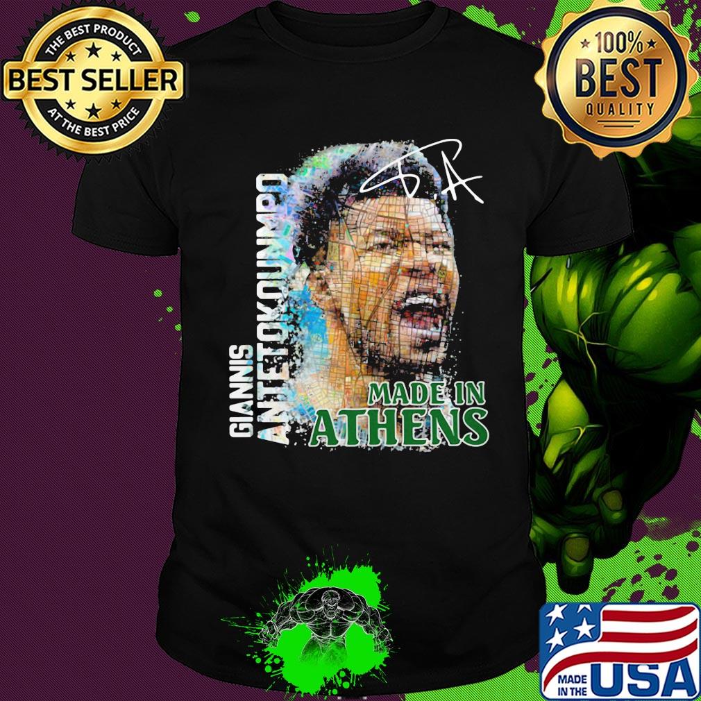 Giannis antetokounmpo made on athens signature shirt