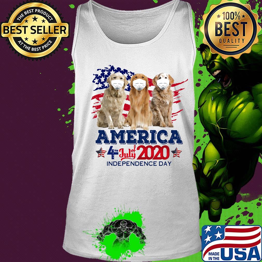 Golden retriever mask america 4 july of 2020 independence day s Tank top Golden retriever mask america 4 july of 2020 independence day s Tank top