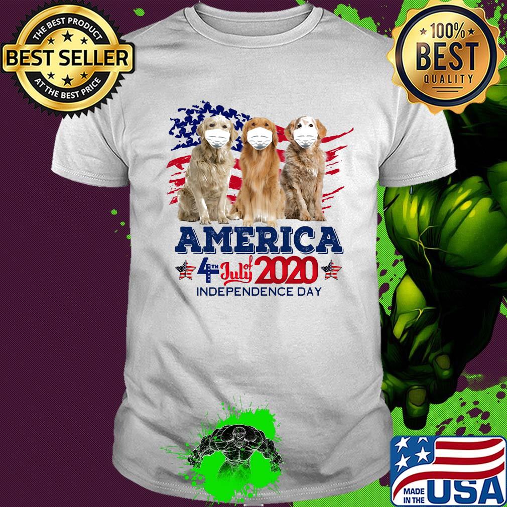 Golden retriever mask america 4 july of 2020 independence day shirt Golden retriever mask america 4 july of 2020 independence day shirt