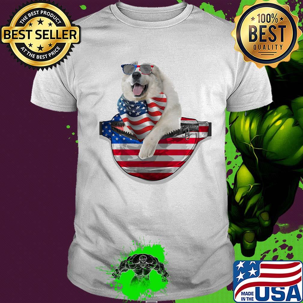 Great pyrenees waist pack american flag independence day shirt