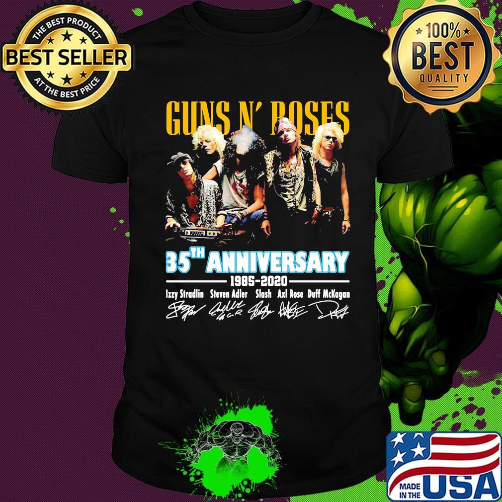 Guns n' roses 35th anniversary 1985 2020 signatures shirt