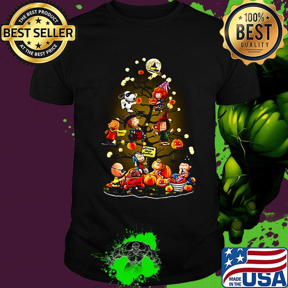Halloween tree the peanuts red pumpkin shirt