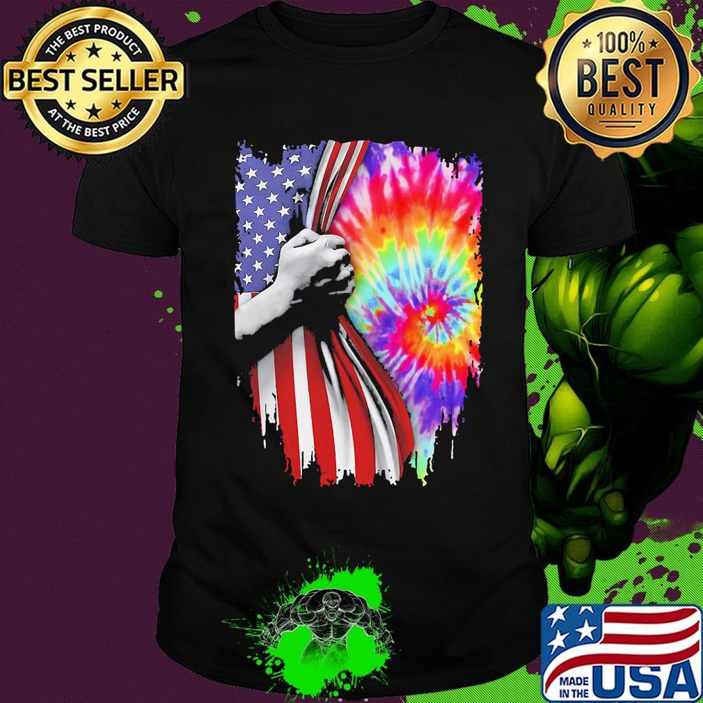 HAND BLACK LIVES MATTER AMERICAN FLAG COLOR SHIRT