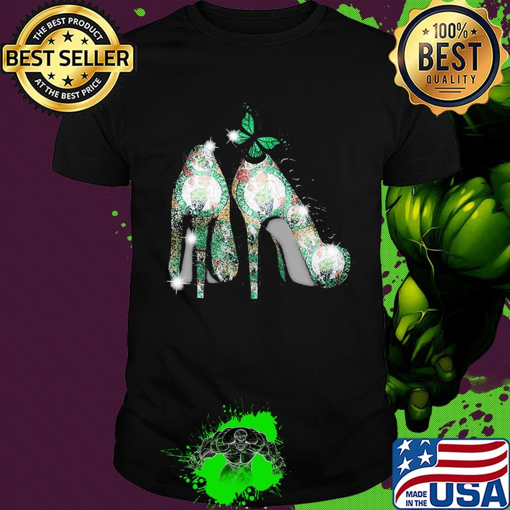High heels butterfly boston celtics diamond shirt