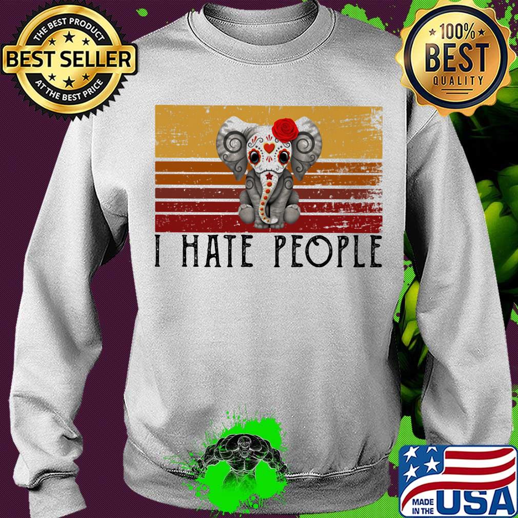 Hippie elephant I hate people vintage retro s Sweater Hippie elephant I hate people vintage retro s Sweater