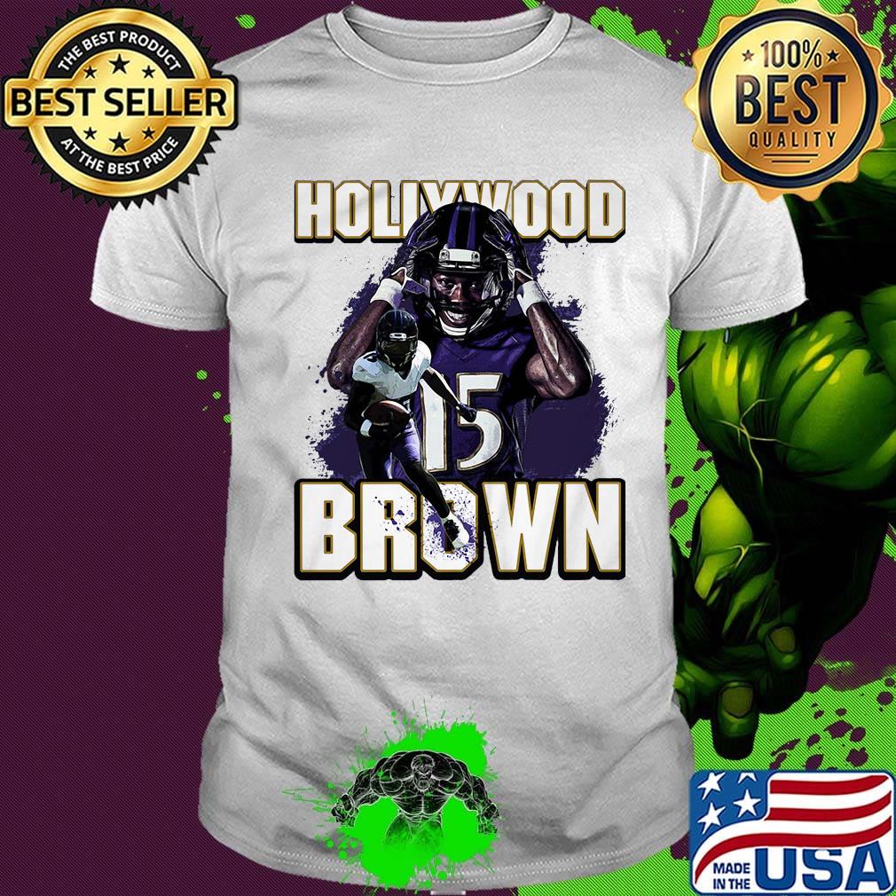 Hollywood brown 15 baltimore raven football team player shirt