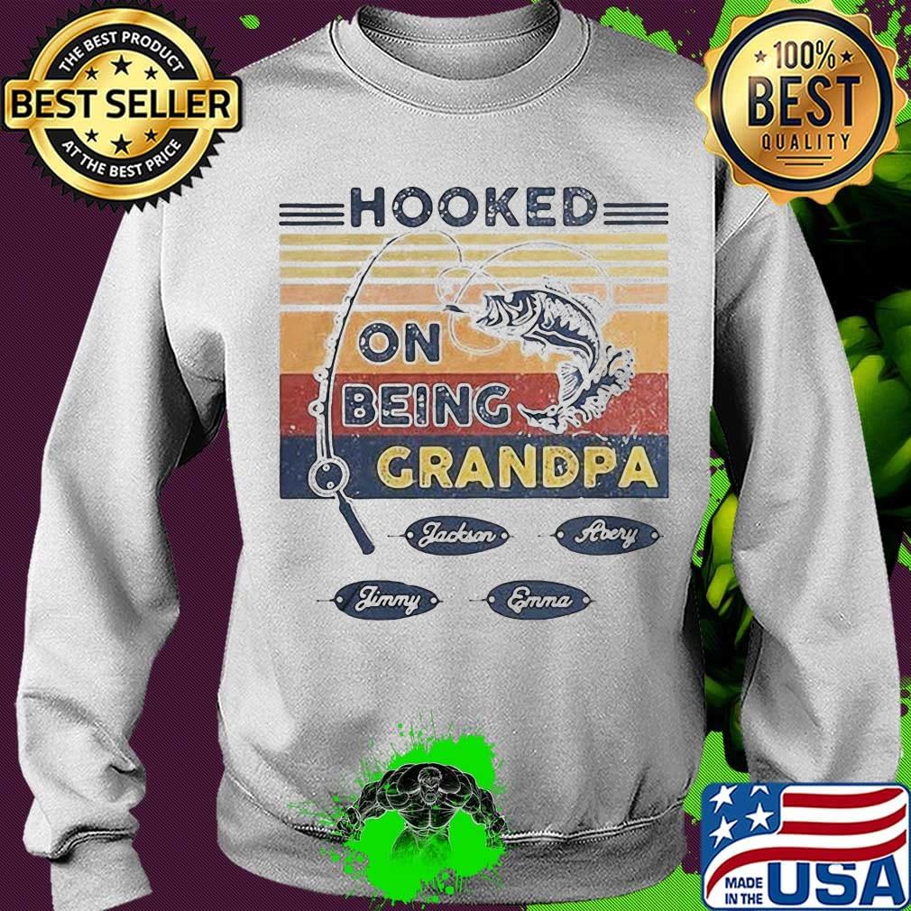 Hooked on being grandpa go fishing vintage retro s Sweater Hooked on being grandpa go fishing vintage retro s Sweater