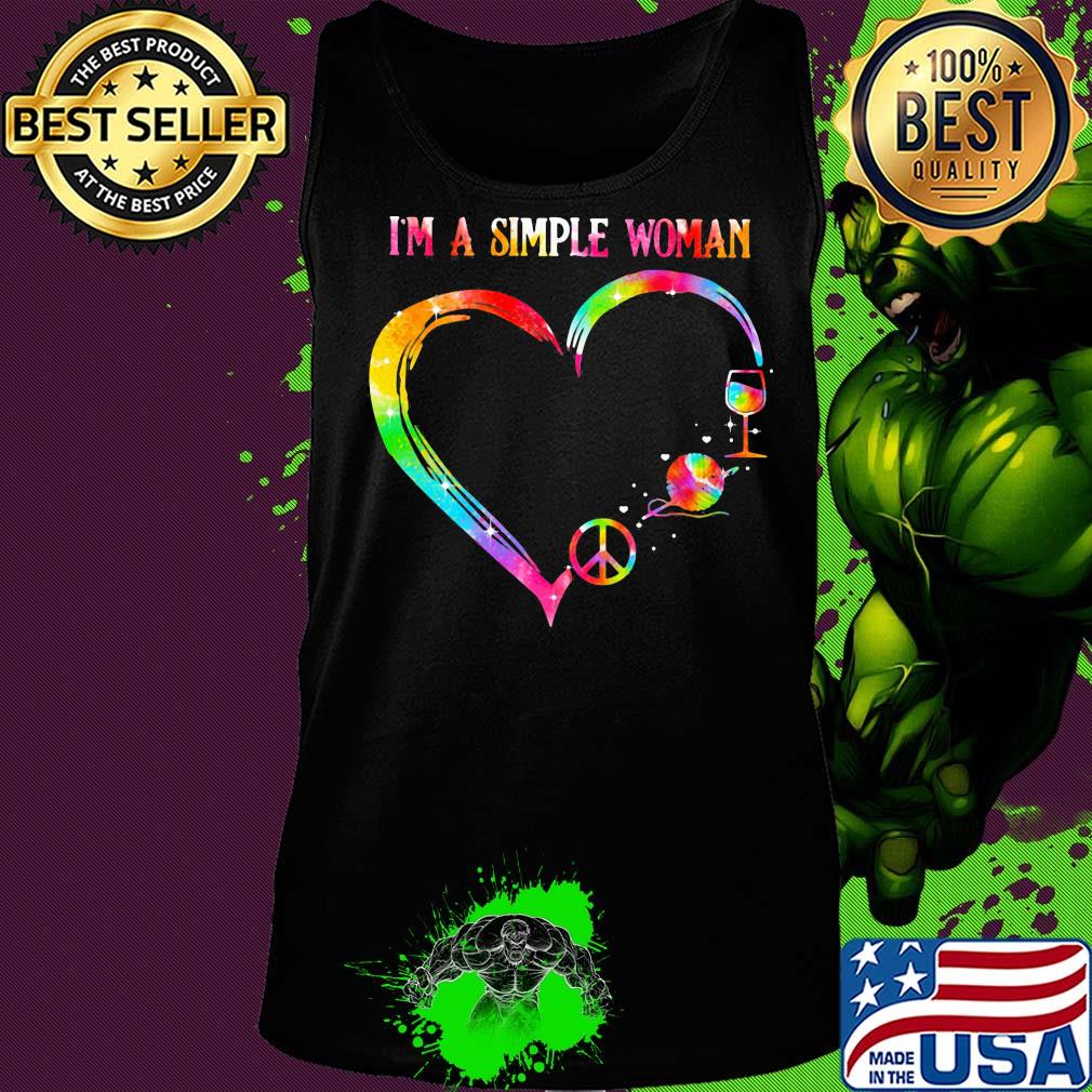 I'm a simple woman heart Crochet wine s Tank top I'm a simple woman heart Crochet wine s Tank top