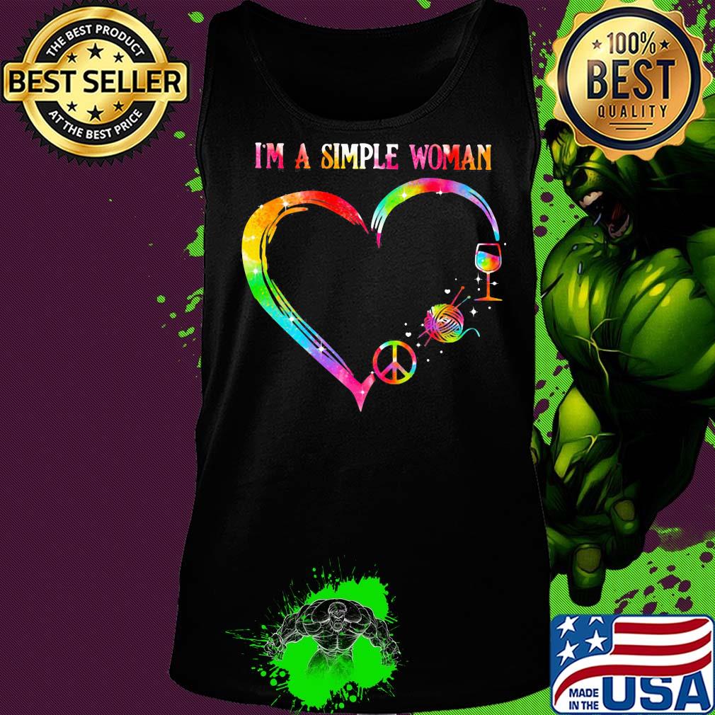 I'm a simple woman heart knitting wine s Tank top I'm a simple woman heart knitting wine s Tank top