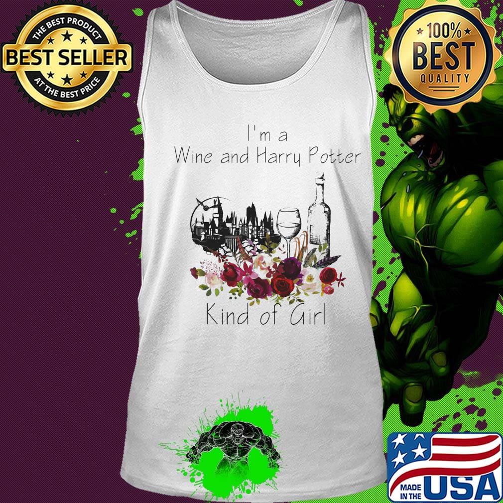 I'm a wine and harry potter kind of girl flowers s Tank top I'm a wine and harry potter kind of girl flowers s Tank top