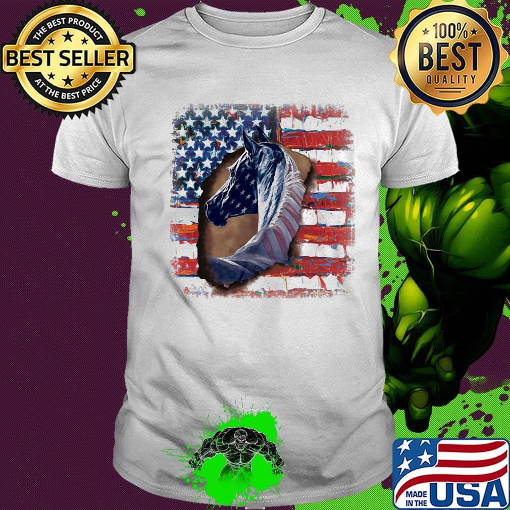 In horse cool American flag shirt In horse cool American flag shirt