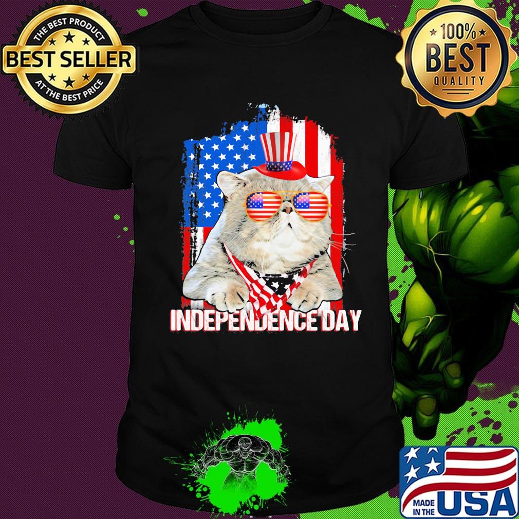 Independence day Cat american flag shirt