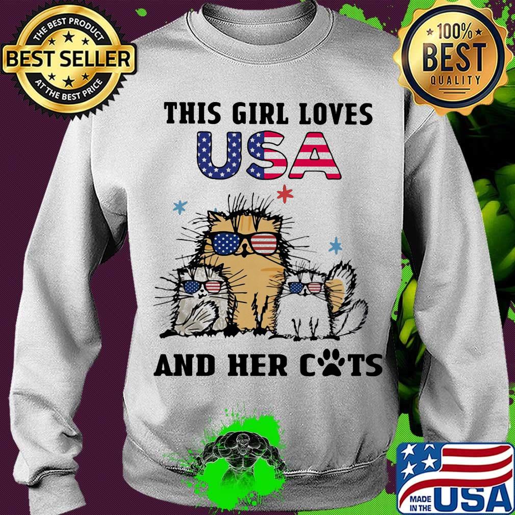 Independence day this girl loves USA and her cats paw s Sweater Independence day this girl loves USA and her cats paw s Sweater