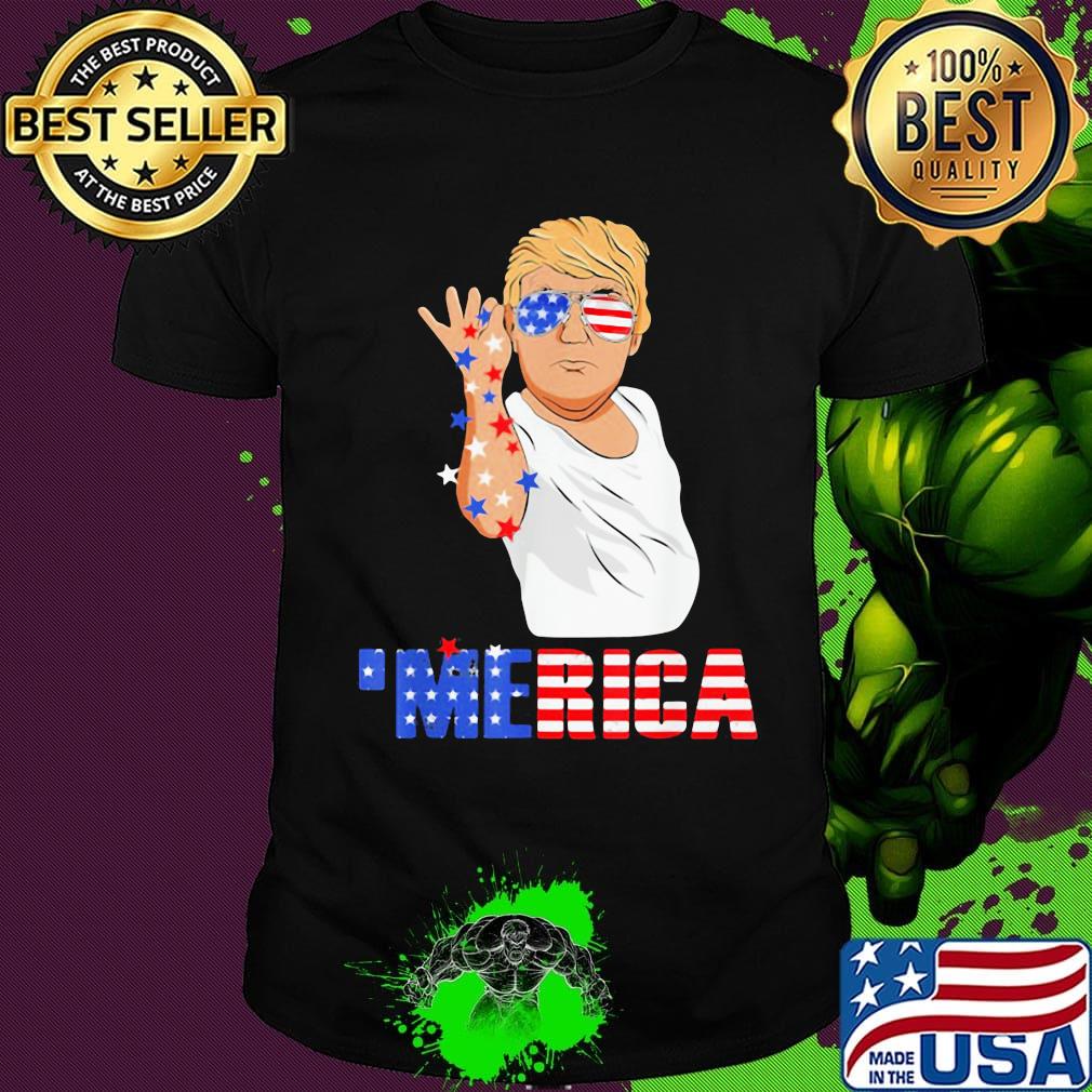 Independence day trump glasses merica shirt