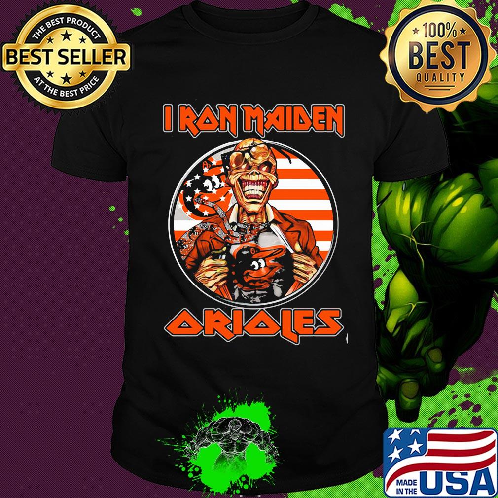 Iron maiden baltimore orioles american flag independence day shirt