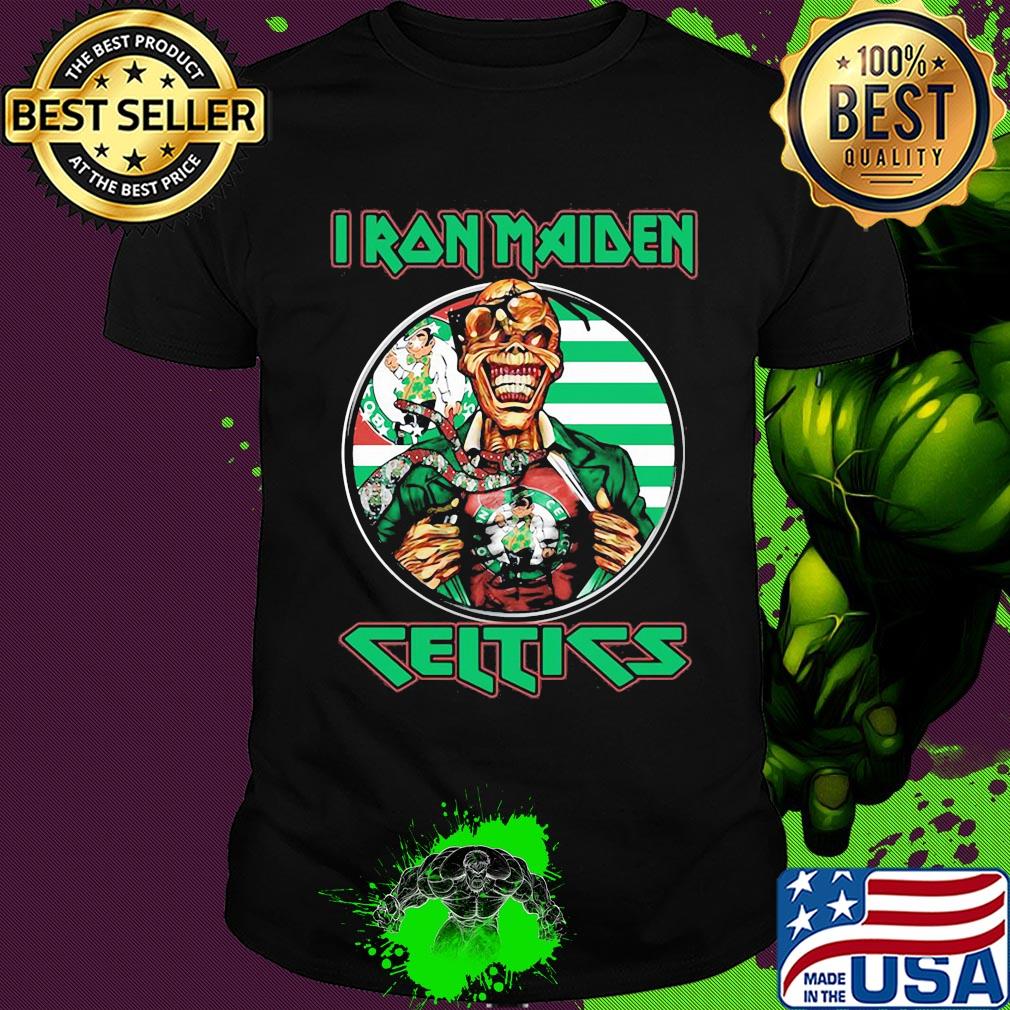 Iron maiden boston celtics american flag independence day shirt