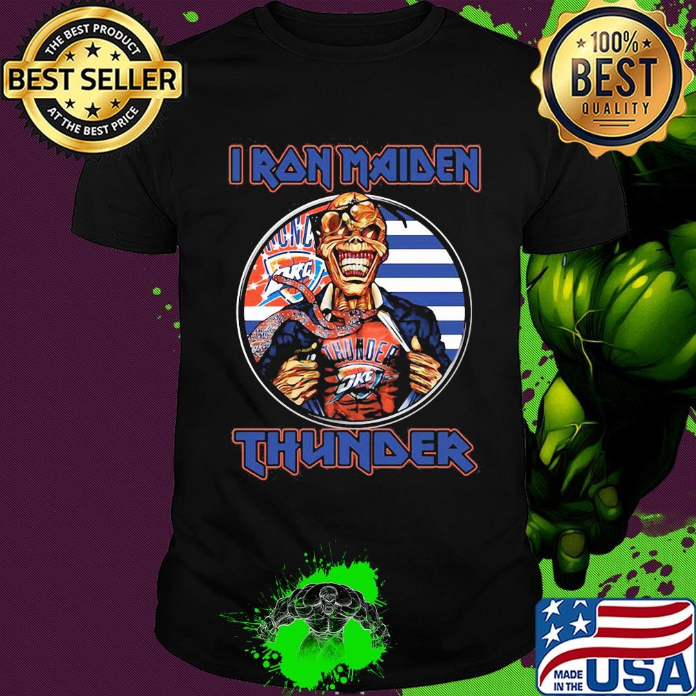 Iron maiden oklahoma city thunder american flag independence day shirt