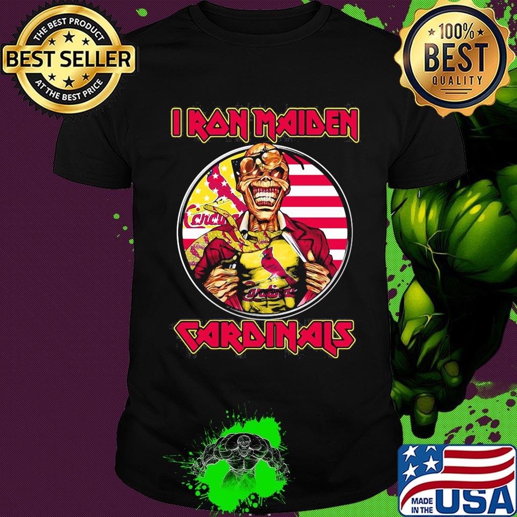 Iron maiden st. louis cardinals american flag independence day shirt