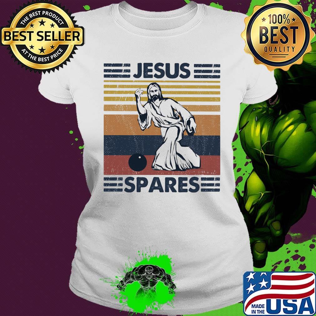 Jesus spares bowling vintage retro s Ladies tee Jesus spares bowling vintage retro s Ladies tee