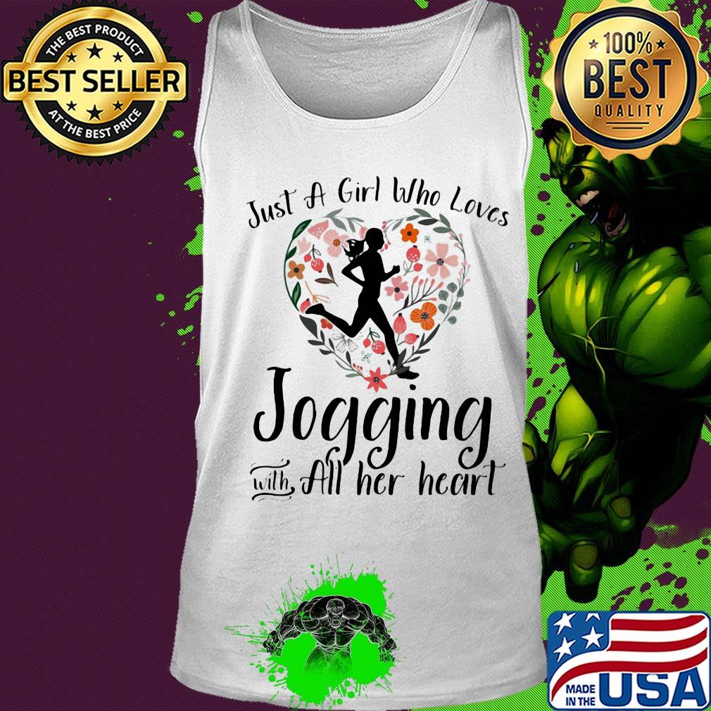 Just a girl who loves jogging with all her heart flowers s Tank top Just a girl who loves jogging with all her heart flowers s Tank top