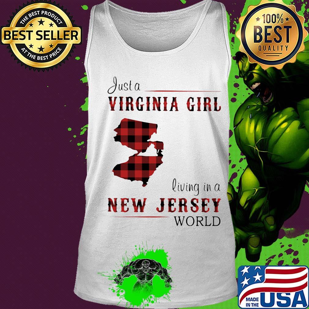 Just a virginia girl living in a new jersey world map s Tank top Just a virginia girl living in a new jersey world map s Tank top