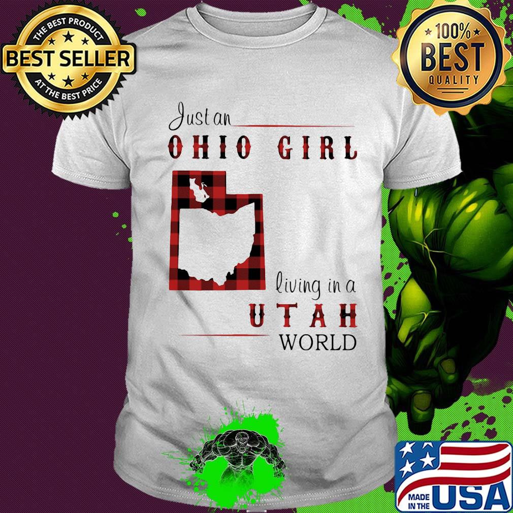 Just an ohio girl living in a utah world map shirt