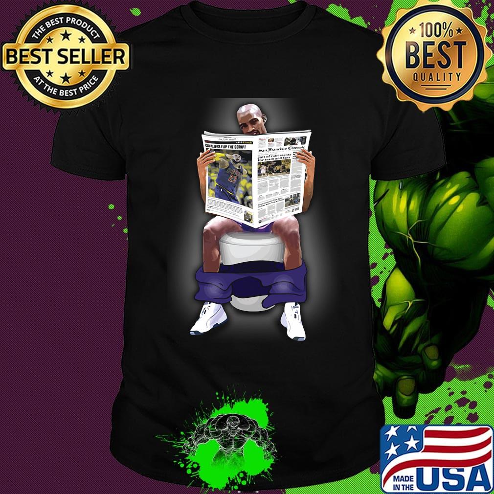 Kobe bryant toilet read newspaer shirt