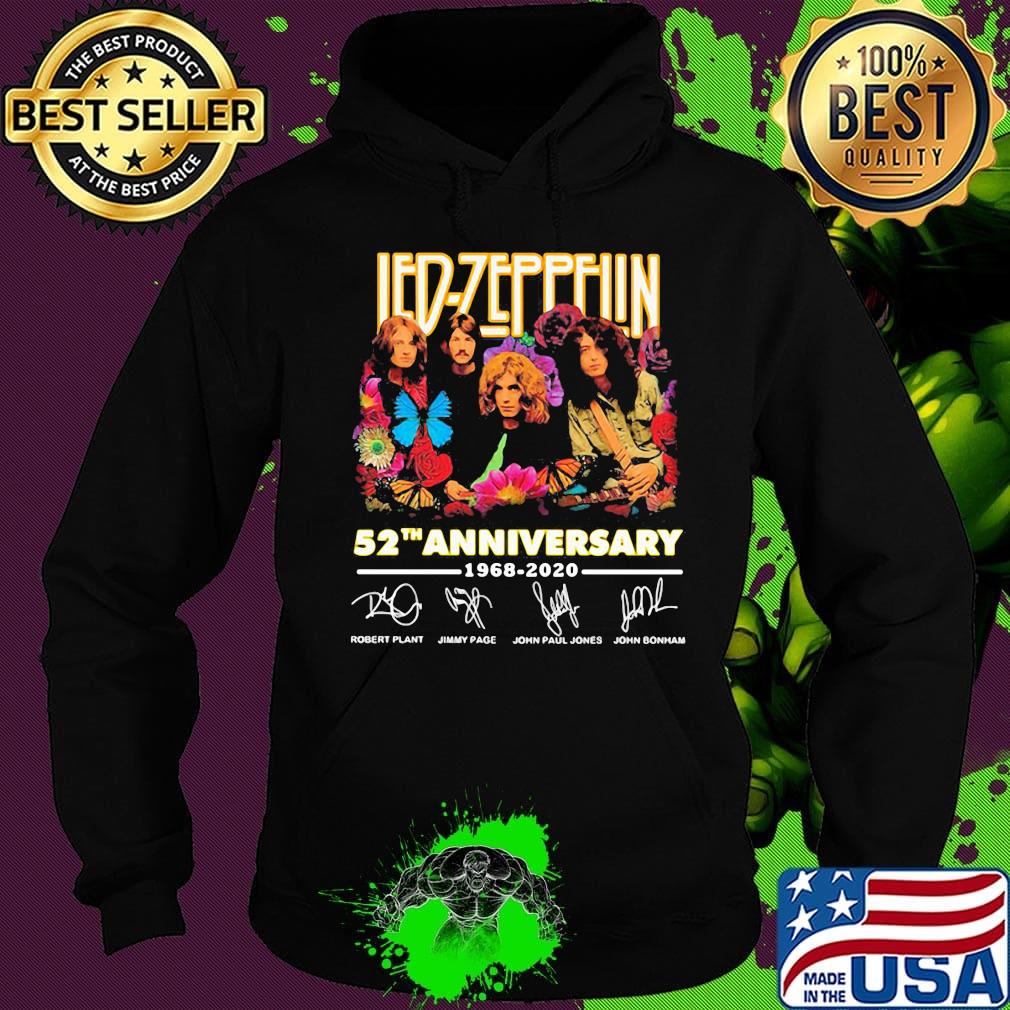 Led-zeppelin 52th anniversary 1968 2020 signatures flowers s Hoodie Led-zeppelin 52th anniversary 1968 2020 signatures flowers s Hoodie